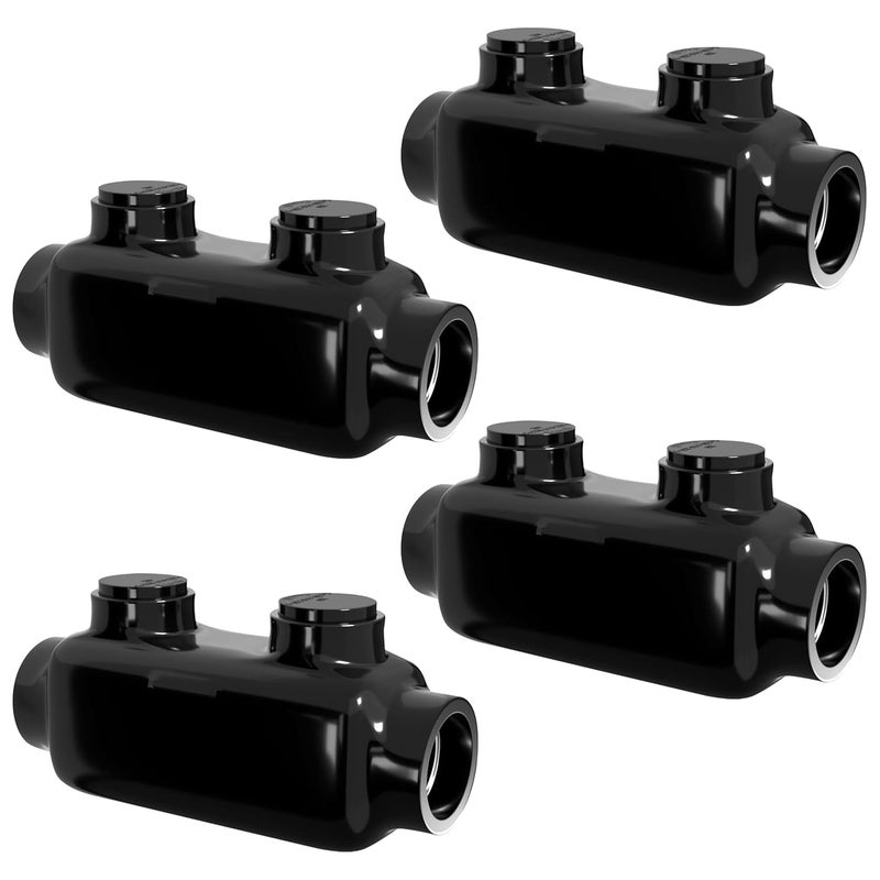 OHLECTRIC 4 Pack - Insulated Wire Connector Inline Black Splice for 2-14 Wire Range Lugs with 5/32 Hex Screw, Pre-Filled with Oxide Inhibitor - Wire Connectors, Electrical Connectors, Wire Tap - Image 1
